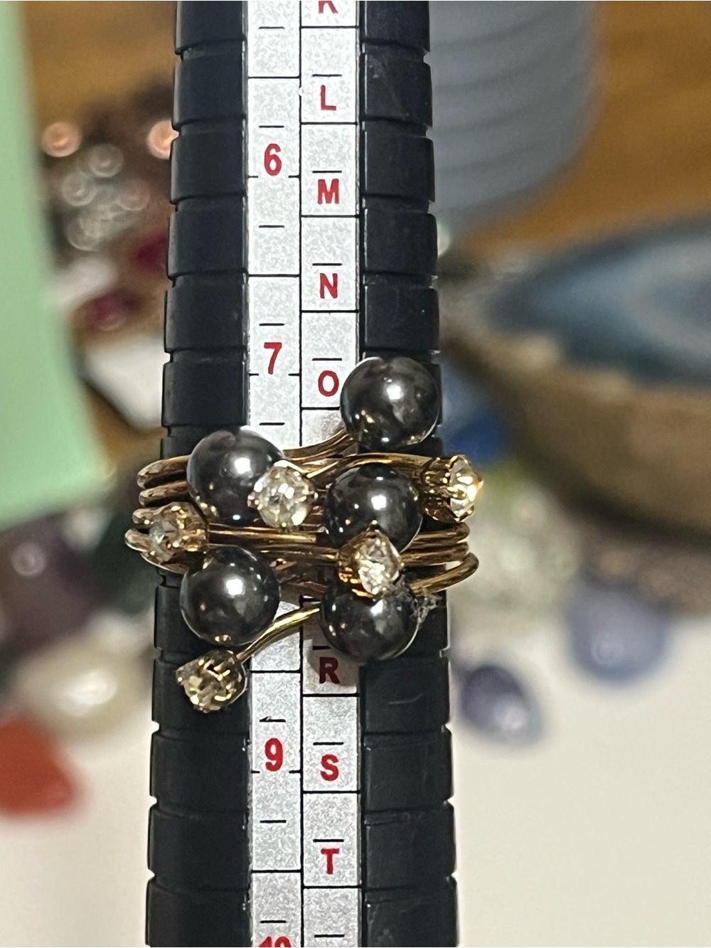Pearl Rhinestone Ring - Picture 9 of 10